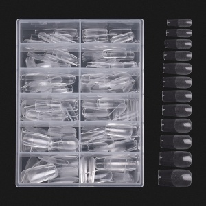Tipsuri Unghii Dizolvabile Square Soak Off - Half Matte Full Nail, 240 buc - Img 3