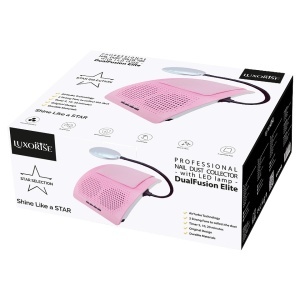 Aspirator praf unghii cu 2 Motoare 60W Dual Fusion Elite + Lampa LED LUXORISE , Roz - Img 8