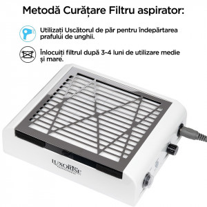Aspirator praf unghii cu Freza 2 in 1 SmartPRO Energy 60W - LUXORISE - Img 7