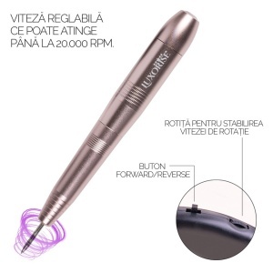 Freza Unghii cu Capat USB Titanium Travel - LUXORISE, Gold - Img 6