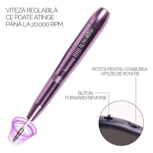Freza Unghii cu Capat USB Titanium Travel - LUXORISE, Rose - Img 7