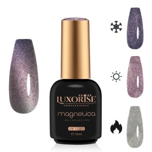 Oja Semipermanenta LUXORISE MAGNETICA - ThermoCharm, Grape Glint 10ml - Img 1