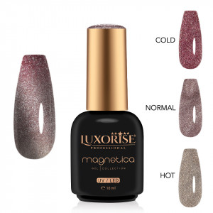 Oja Semipermanenta LUXORISE MAGNETICA - ThermoCharm, Wine Whisper 10ml - Img 2