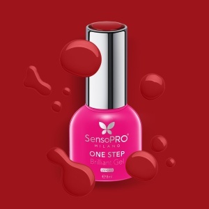 Oja Semipermanenta One Step Brilliant Gel SensoPRO Milano - #06 Red Velvet, 8ml - Img 2
