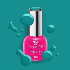 Oja Semipermanenta One Step Brilliant Gel SensoPRO Milano - #55 Turquoise Treasure, 8ml - Img 2