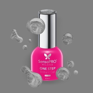Oja Semipermanenta One Step Brilliant Gel SensoPRO Milano - #75 Silver Time, 8ml - Img 2