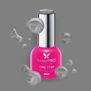 Oja Semipermanenta One Step Brilliant Gel SensoPRO Milano - #75 Silver Time, 8ml - Img 2