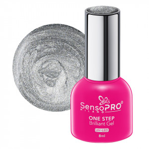 Oja Semipermanenta One Step Brilliant Gel SensoPRO Milano - #75 Silver Time, 8ml
