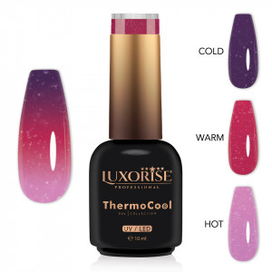 Oja Semipermanenta Termica 3 Culori LUXORISE ThermoCool, Dazzling Glimmer 10ml - Img 2
