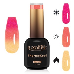 Oja Semipermanenta Termica 3 Culori LUXORISE ThermoCool, Innocent Orange 10ml - Img 1