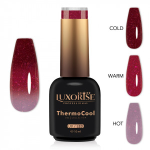 Oja Semipermanenta Termica 3 Culori LUXORISE ThermoCool, Mesmerizing Rose 10ml - Img 2