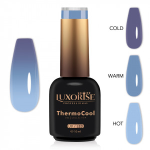 Oja Semipermanenta Termica 3 Culori LUXORISE ThermoCool, Wave Splash 10ml - Img 2