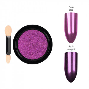 Pigment Unghii LUXORISE Mirror Powder, Fuchsia Pop - Img 2