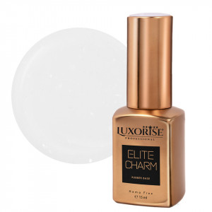 Rubber Base Hema Free ELITE CHARM LUXORISE - Silver Sparkle 15ml