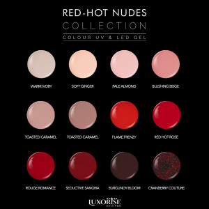Set 12 Geluri UV Colorate LUXORISE, Red-Hot Nudes - Img 2
