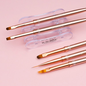 Set 5 Pensule Manichiura Nail Art & Constructie Unghii LUXORISE, Rose Gold - Img 3
