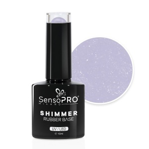Shimmer Rubber Base SensoPRO Milano 10ml, Silver Euphoria #54