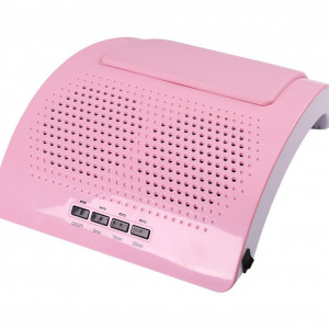 Aspirator praf unghii cu 2 Motoare 60W Dual Fusion Elite + Lampa LED LUXORISE , Roz - Img 4