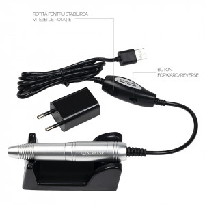 Aspirator praf unghii cu Freza Electrica Tornado Supreme 40W Silver - LUXORISE , alb - Img 4