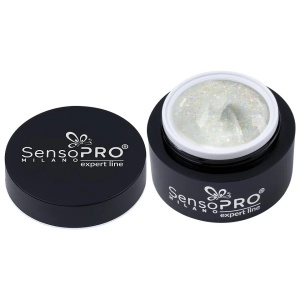 Gel Constructie Unghii Expert Line SensoPRO Milano - Water Glitz 30ml - Img 2