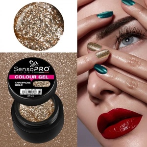 Gel UV Colorat Champagne Gold 5ml, SensoPRO Milano - Img 3