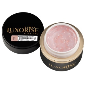 Gel UV Constructie Unghii RevoFlex Glitz LUXORISE 15ml, Peach Dust - Img 2