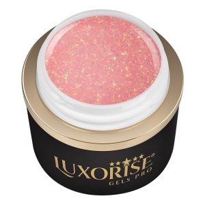 Gel UV Constructie Unghii RevoFlex LUXORISE - Peach Glitz, 15ml - Img 2