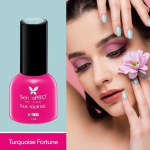 Oja Semipermanenta Glamour Gel SensoPRO Milano - #33 Turquoise Fortune, 8ml - Img 2