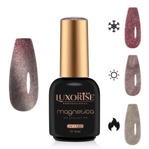 Oja Semipermanenta LUXORISE MAGNETICA - ThermoCharm, Wine Whisper 10ml - Img 1