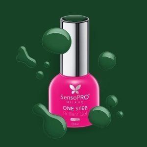 Oja Semipermanenta One Step Brilliant Gel SensoPRO Milano - #59 Couture Green, 8ml - Img 2