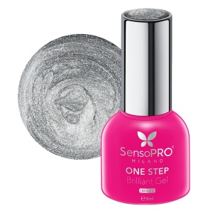 Oja Semipermanenta One Step Brilliant Gel SensoPRO Milano - #75 Silver Time, 8ml
