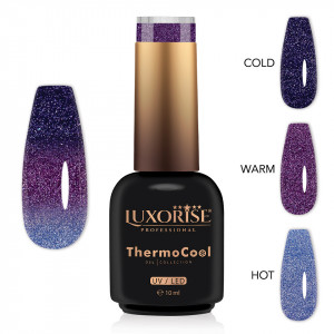 Oja Semipermanenta Termica 3 Culori LUXORISE ThermoCool, Frozen Grape 10ml - Img 2
