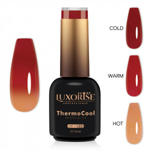 Oja Semipermanenta Termica 3 Culori LUXORISE ThermoCool, Innocent Orange 10ml - Img 2