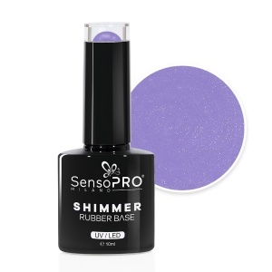 Shimmer Rubber Base SensoPRO Milano 10ml, Lavender Shimmer White #08