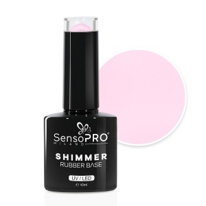 Shimmer Rubber Base SensoPRO Milano 10ml, Rose Twinkle #65