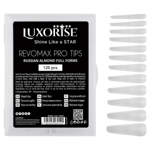 Tipsuri Reutilizabile Polygel & Gel Russian Almond REVOMAX PRO TIPS LUXORISE, 120 buc - Img 2