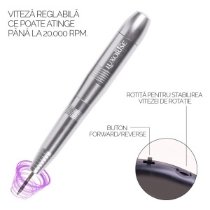 Freza Unghii cu Capat USB Titanium Travel - LUXORISE, Silver - Img 7