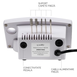 Freza unghii profesionala XPRESS FORCE - LUXORISE, 30000 RPM, Alb - Img 8