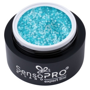 Gel Constructie Unghii Expert Line FrostedConfetti, SensoPRO Milano - Aqua 15ml - Img 1