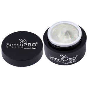 Gel Constructie Unghii Expert Line SensoPRO Milano - Water Glitz 15ml - Img 2