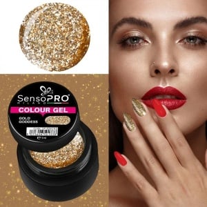 Gel UV Colorat Gold Goddess 5ml, SensoPRO Milano - Img 4