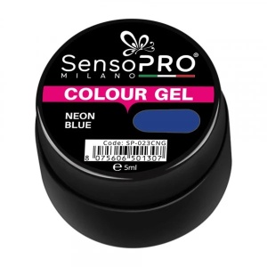 Gel UV Colorat Neon Blue 5ml, SensoPRO Milano - Img 2