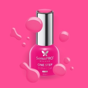 Oja Semipermanenta One Step Brilliant Gel SensoPRO Milano - #10 Hot Pink, 8ml - Img 2