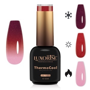 Oja Semipermanenta Termica 3 Culori LUXORISE ThermoCool, Pinky Secret 10ml