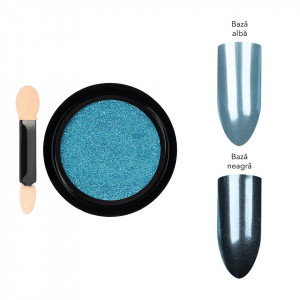 Pigment Unghii LUXORISE Mirror Powder, Cool Blue - Img 2