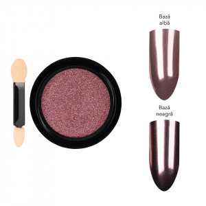 Pigment Unghii LUXORISE Mirror Powder, Rose Gold - Img 2
