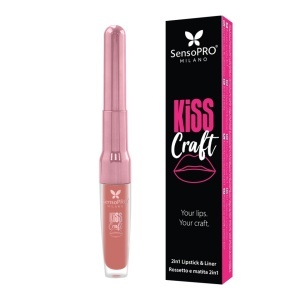 Ruj lichid si creion de buze 2in1 Kiss Craft SensoPRO Milano, Mocha - Img 4