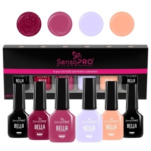 Set 4 Oje Semipermanente, Base Coat & Top Coat SensoPRO Milano, Timeless BELLA