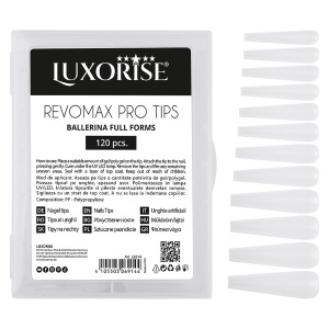 Tipsuri Reutilizabile REVOMAX PRO TIPS LUXORISE Ballerina - Full Forms pentru Polygel si gel, 120 buc - Img 4