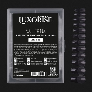 Tipsuri Unghii Dizolvabile Ballerina Soak Off - Half Matte Full Nail, 240 buc - Img 3